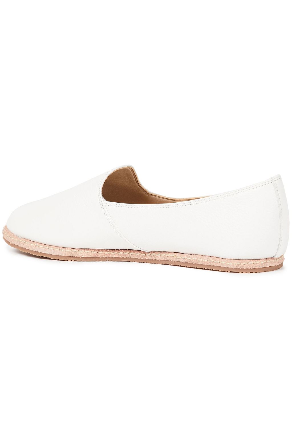 SAM EDELMAN Everie suede-trimmed textured-leather slippers