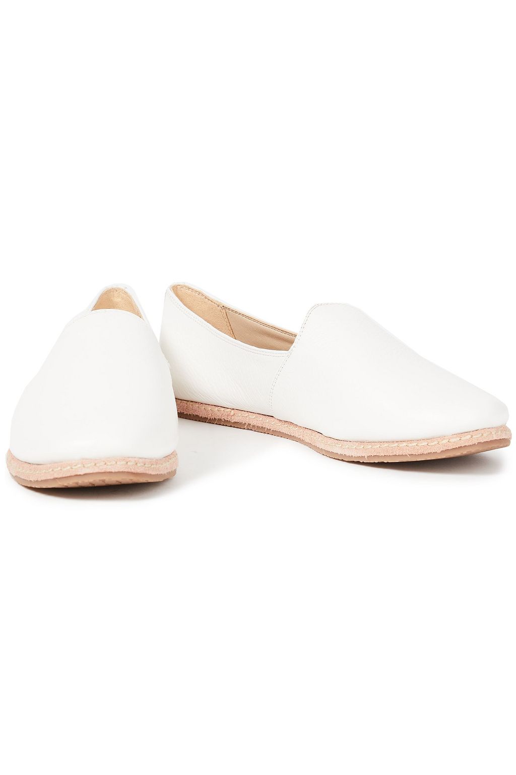 SAM EDELMAN Everie suede-trimmed textured-leather slippers