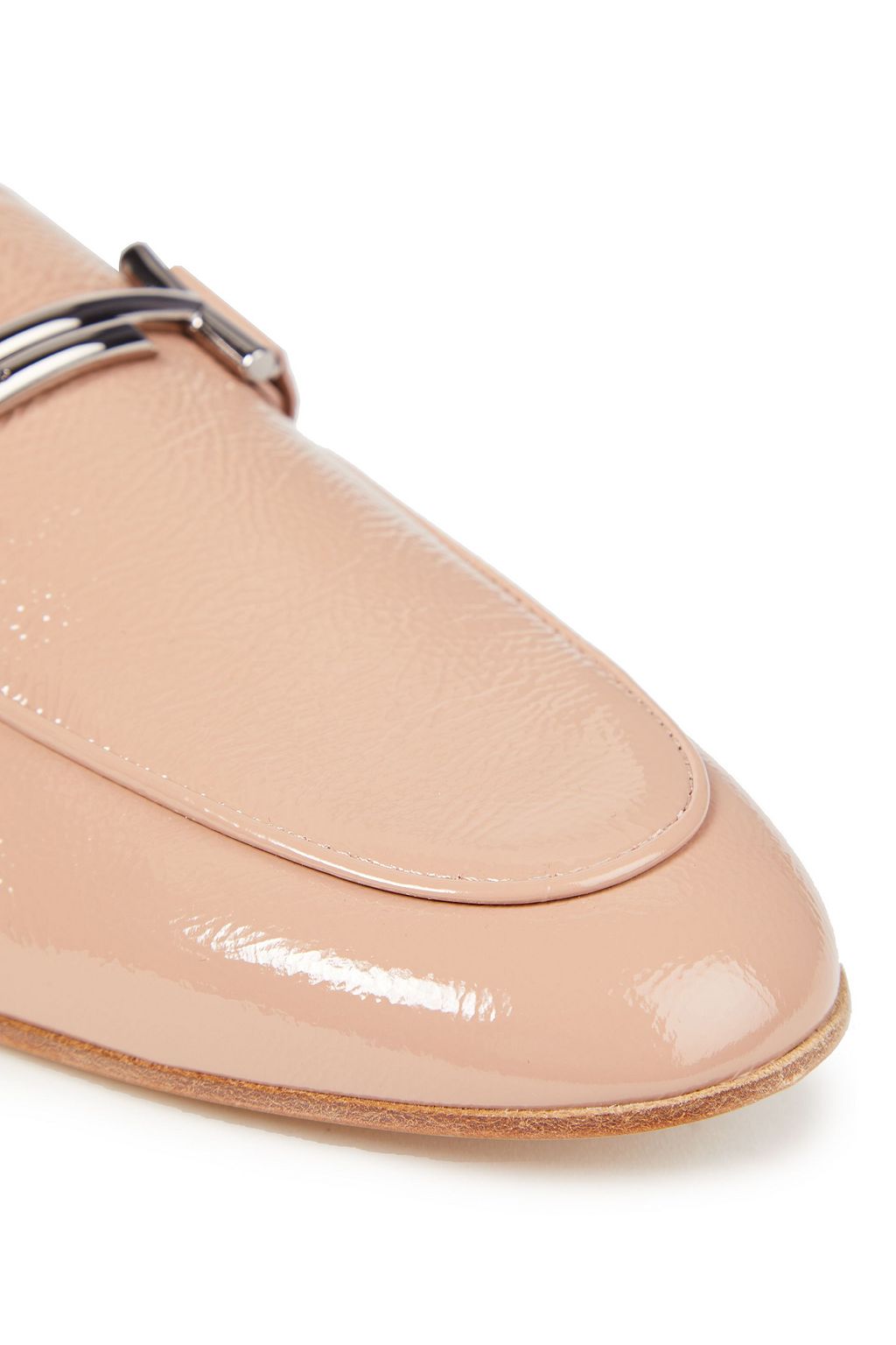TOD'S Double T Loafers aus Lackleder in Knitteroptik mit Verzierung