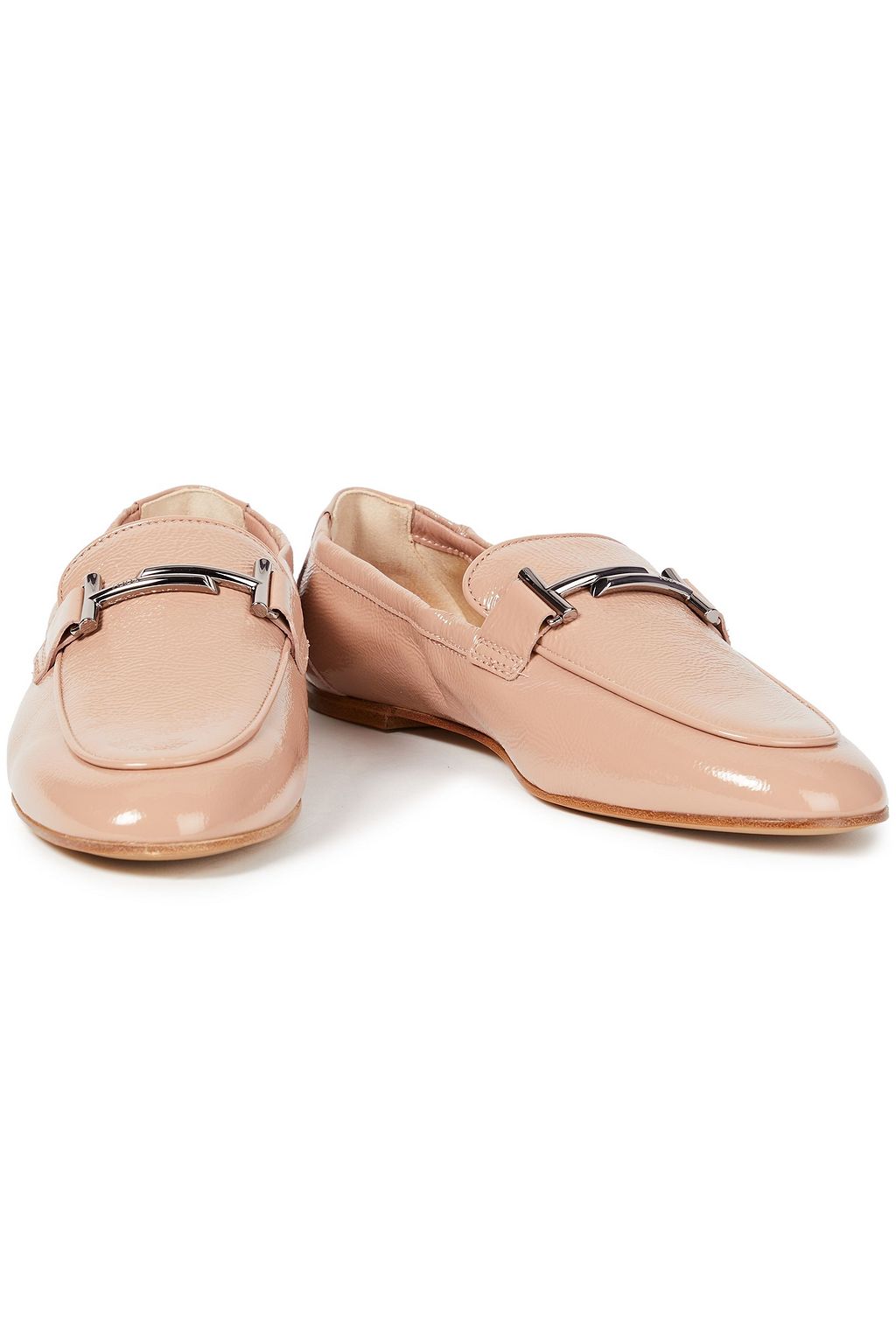 TOD'S Double T Loafers aus Lackleder in Knitteroptik mit Verzierung