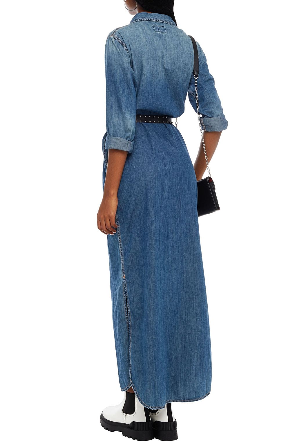CURRENT/ELLIOTT Denim maxi shirt dress