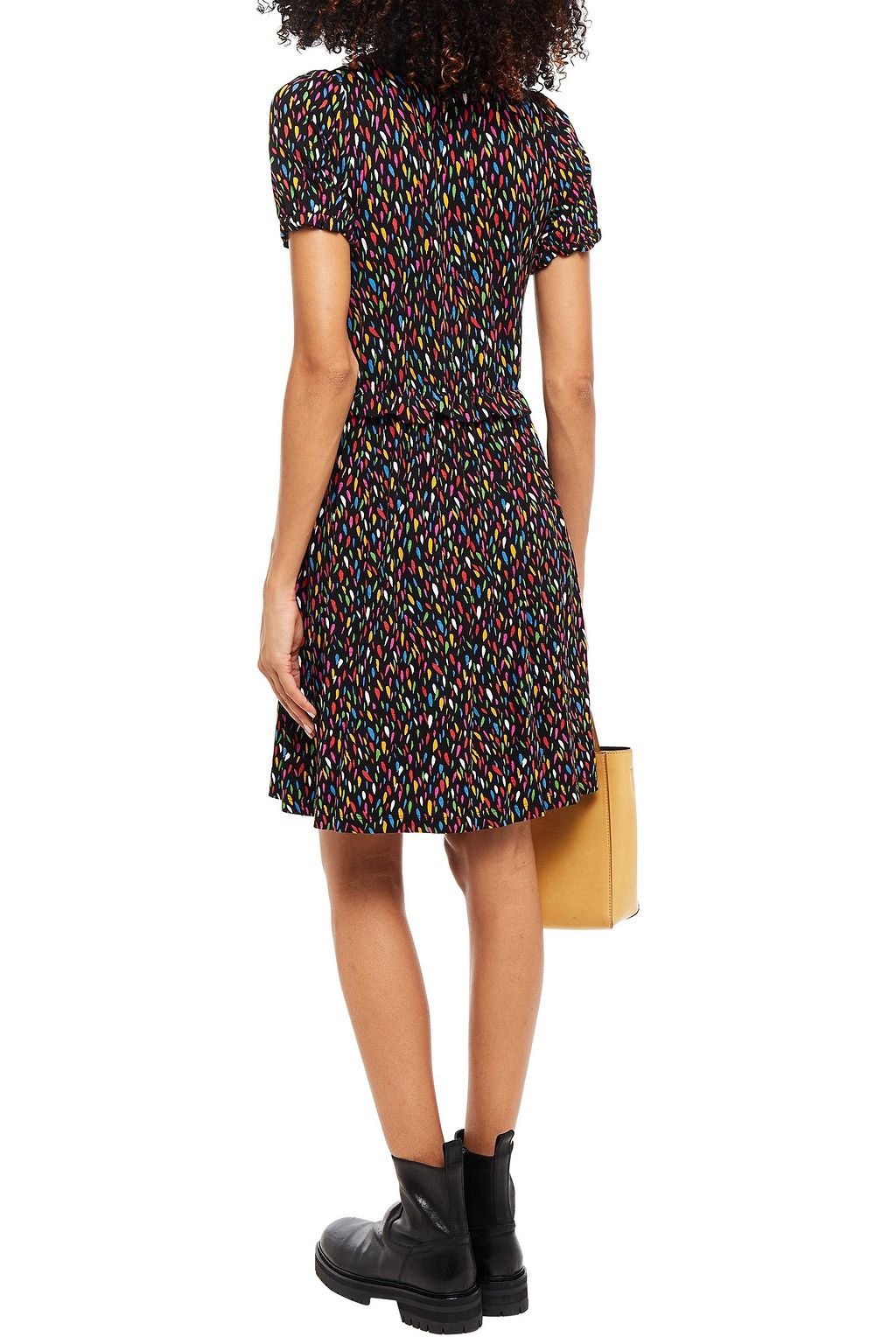 A.P.C. Sophie gathered printed stretch-jersey mini dress