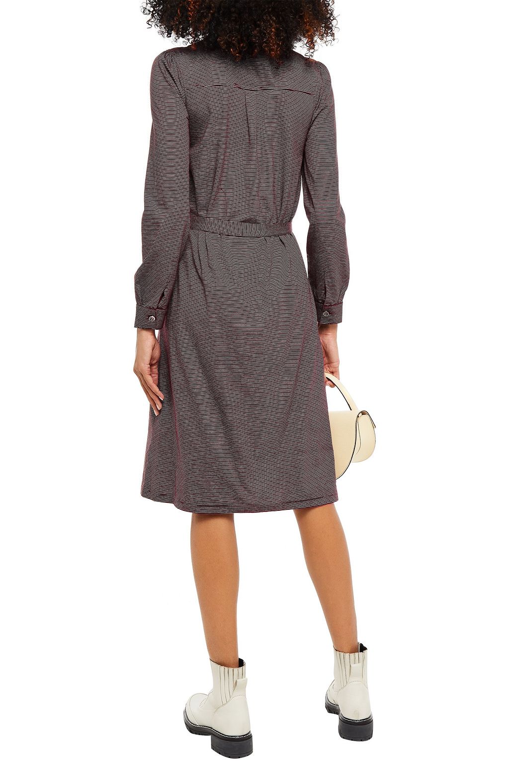 A.P.C. Belted striped cotton shirt dress