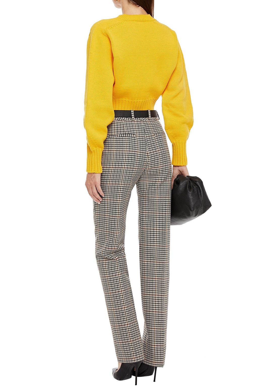 VICTORIA, VICTORIA BECKHAM Checked wool-blend slim-leg pants