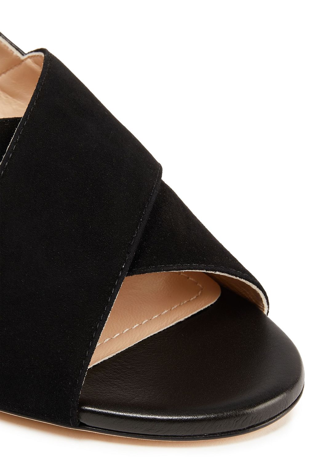 TOD'S Suede and leather slingback sandals