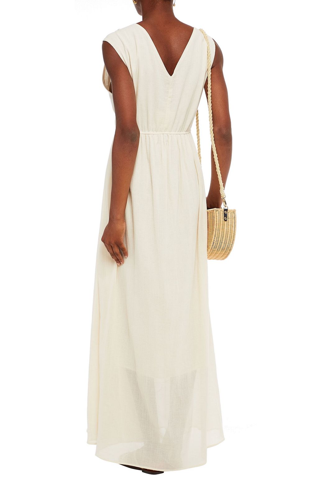 LOUP CHARMANT Sirena gathered cotton maxi dress