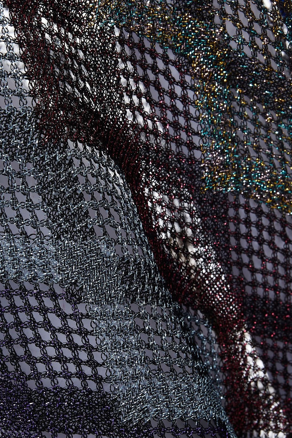 MISSONI Fringed metallic open-knit stole