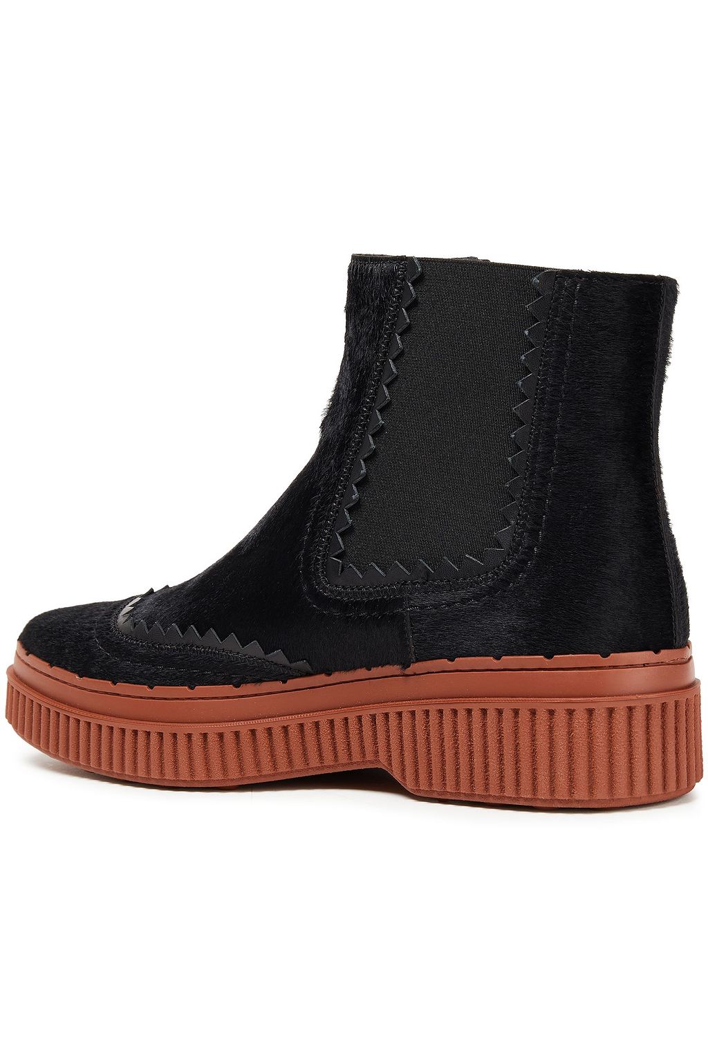 TOD'S Leather-trimmed calf hair Chelsea boots