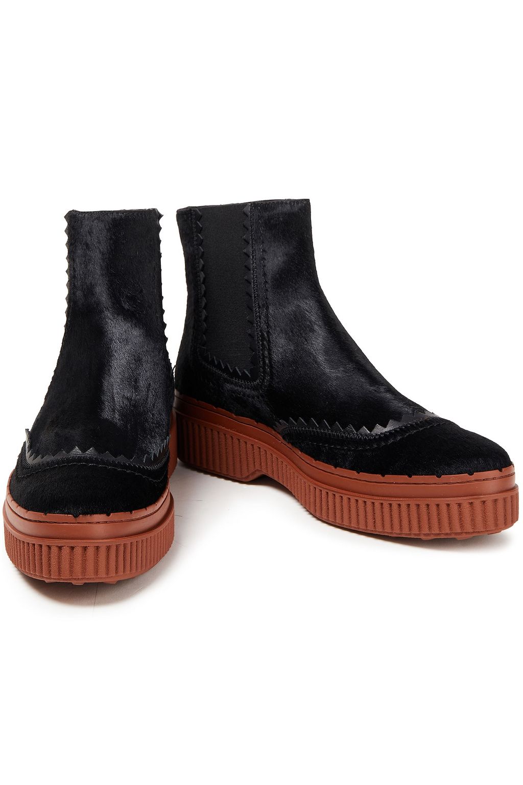 TOD'S Leather-trimmed calf hair Chelsea boots