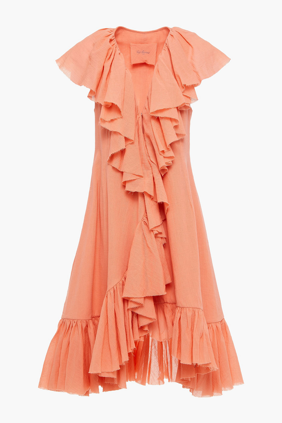 Loup Charmant Callela ruffled cotton wrap dress