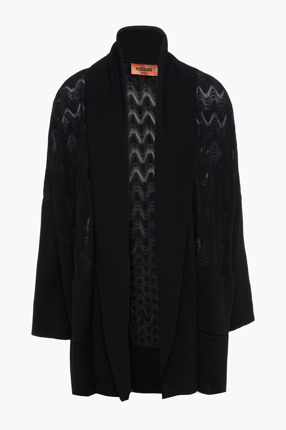 Missoni Woman Crochet-knit Wool-blend Cardigan Black Size 38
