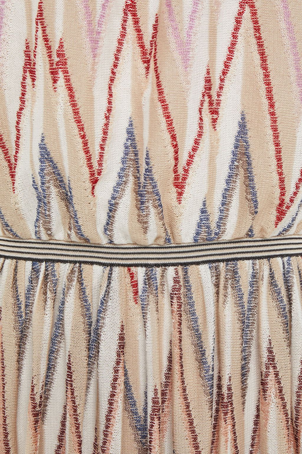MISSONI Gathered cotton-blend halterneck midi dress