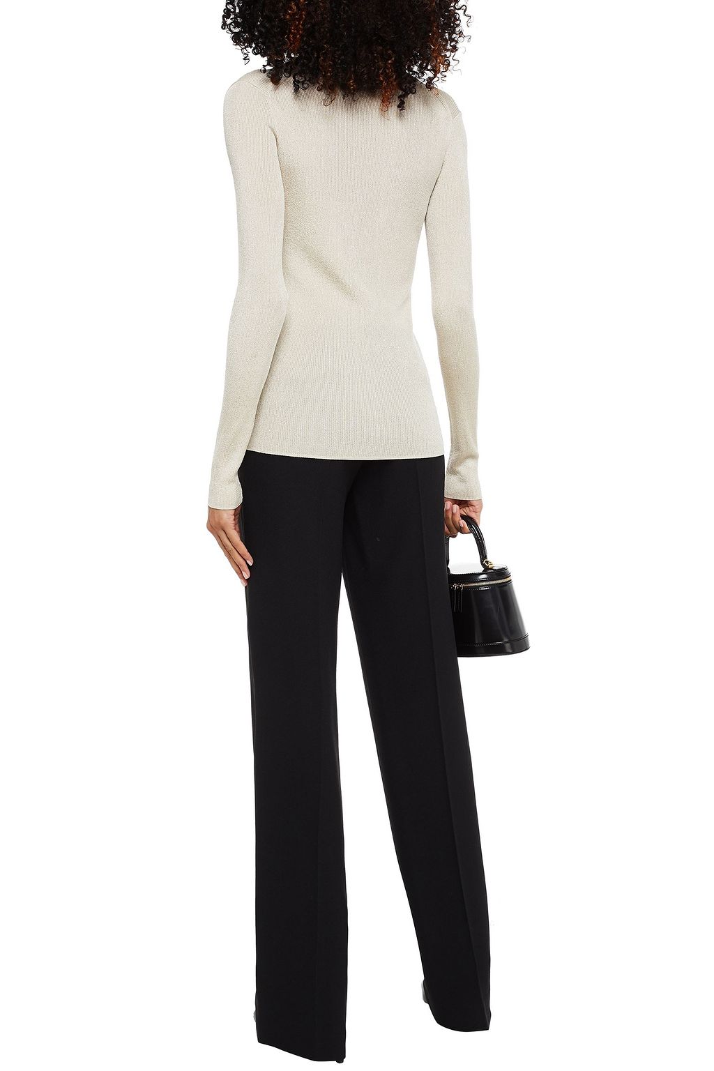 ST. JOHN Metallic stretch-knit cardigan