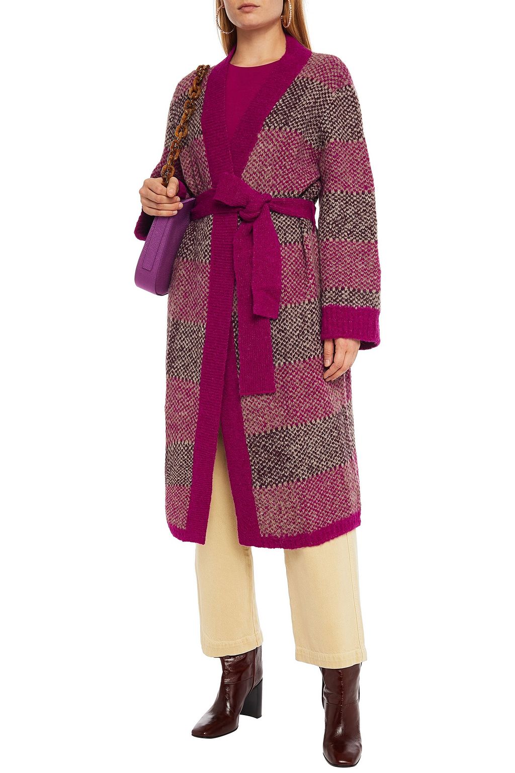 ANTIK BATIK Arthur belted jacquard-knit alpaca-blend cardigan
