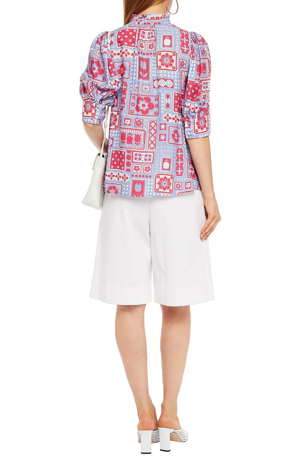 ANTIK BATIK Honoka ruffled printed twill blouse
