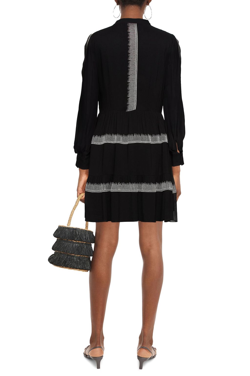 ANTIK BATIK Linsey tiered embroidered georgette mini dress