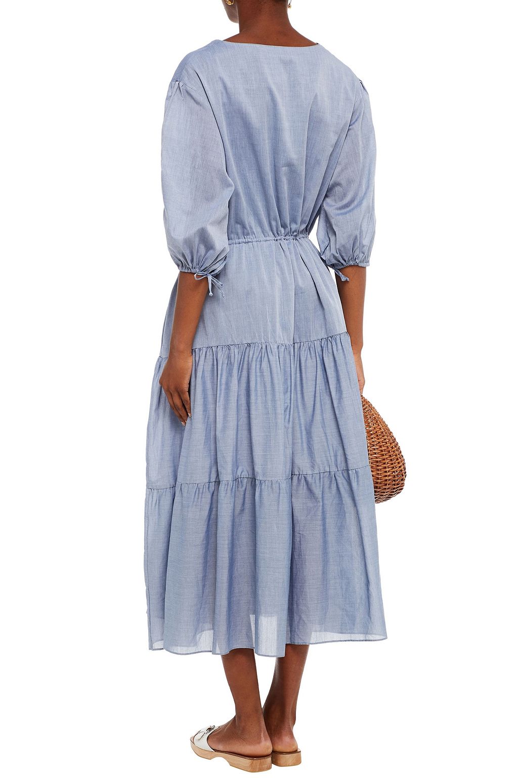LOUP CHARMANT Dayo tiered cotton midi dress