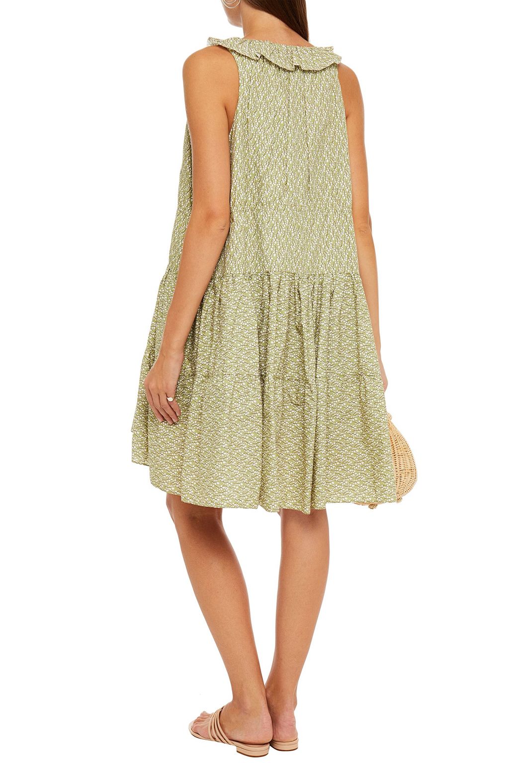 LOUP CHARMANT Patmos tiered printed cotton mini dress