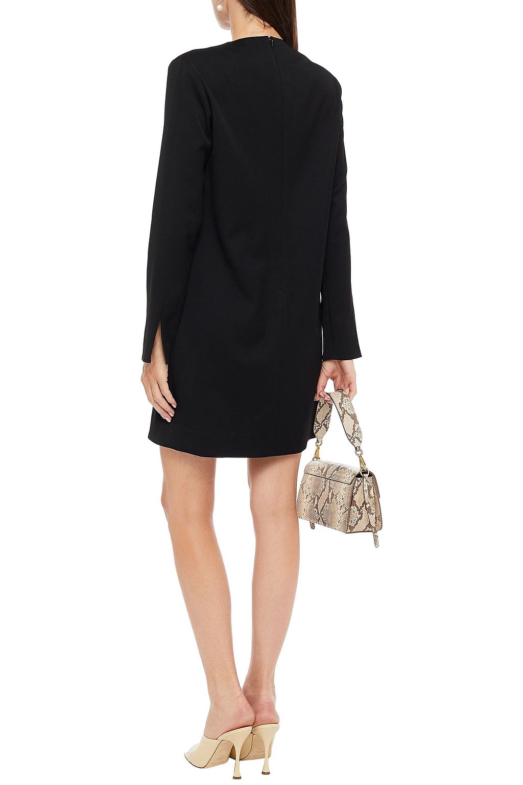 VICTORIA, VICTORIA BECKHAM Pleated flannel mini dress