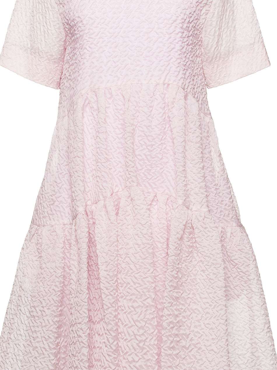 gathered cloqué midi dress