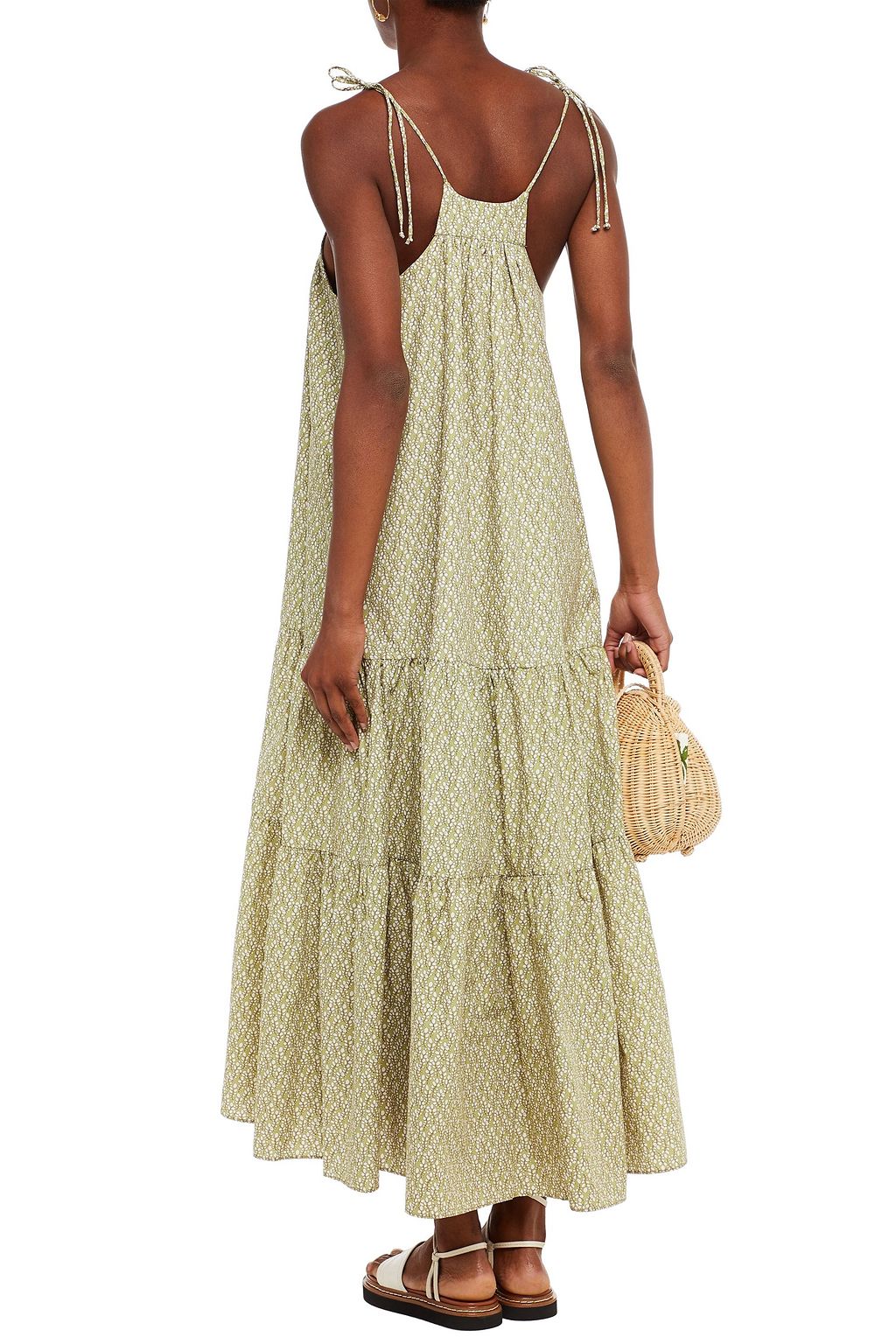 LOUP CHARMANT Bondi tiered printed cotton midi dress
