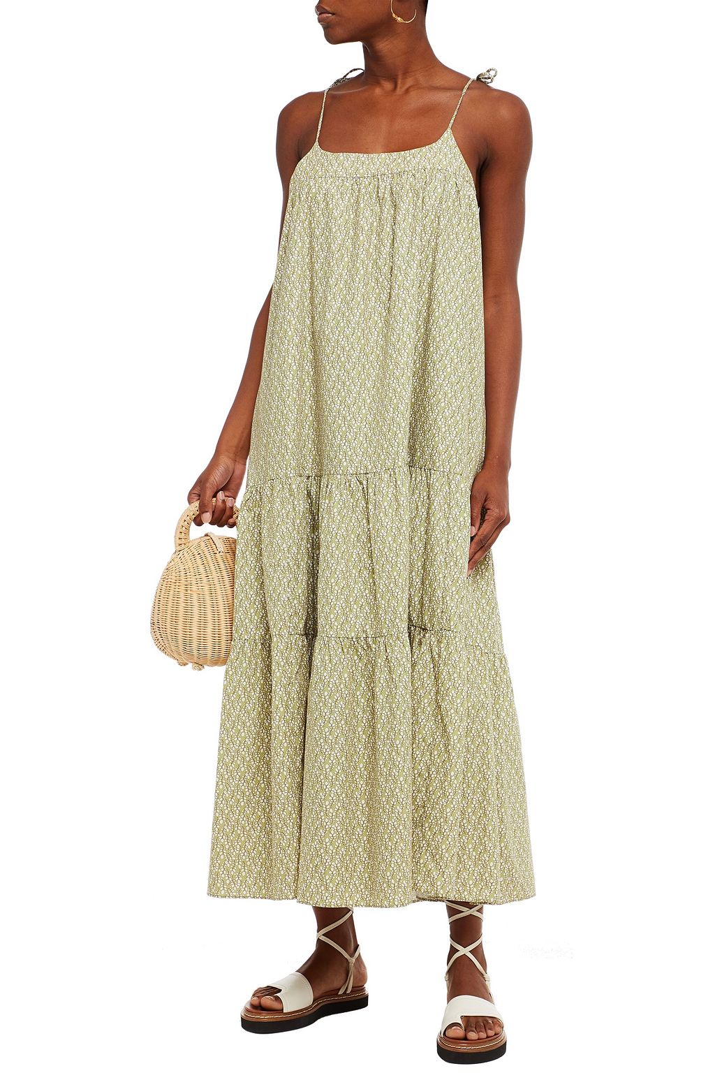 LOUP CHARMANT Bondi tiered printed cotton midi dress