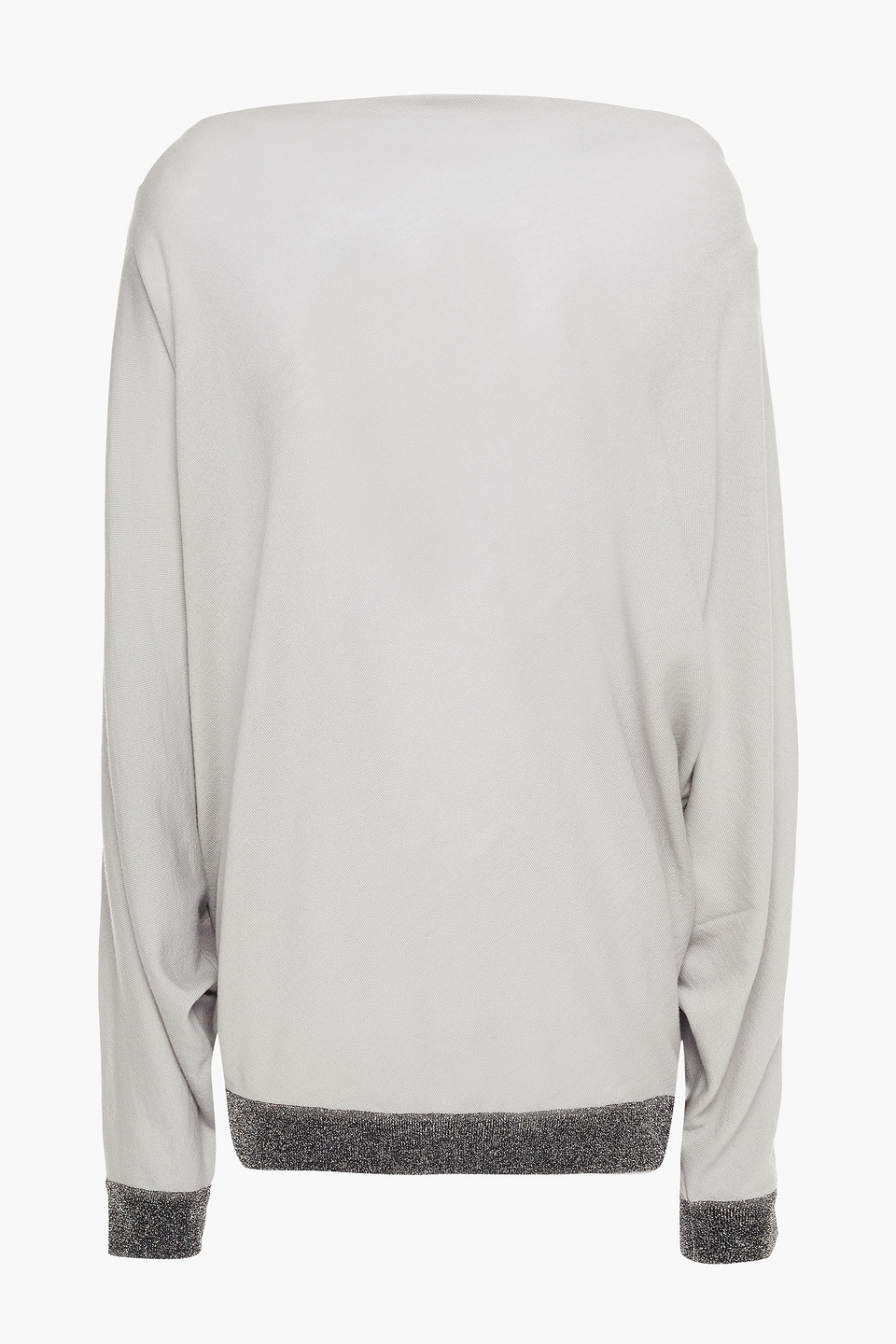 Missoni Woman Metallic-trimmed Wool-blend Sweater Stone Size 38