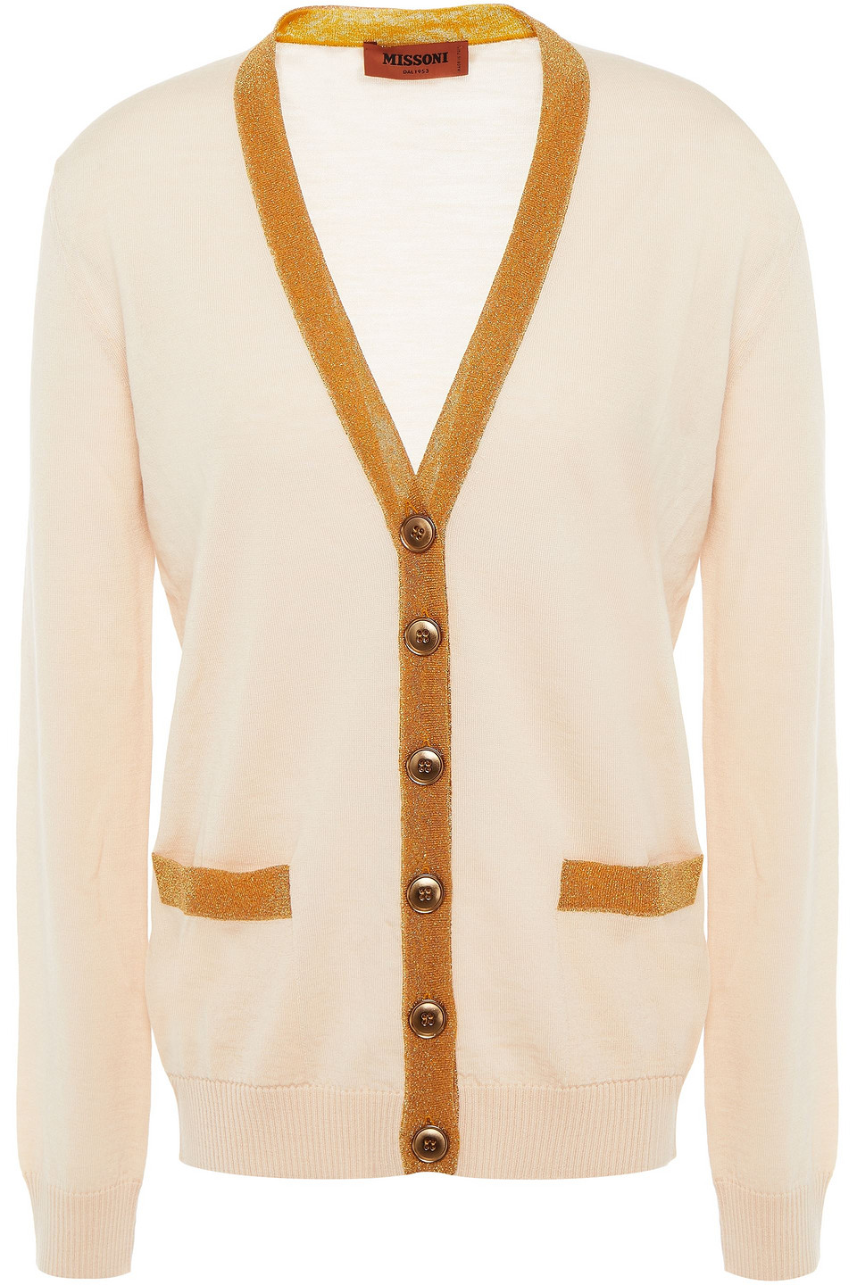 Missoni Woman Metallic-trimmed Wool-blend Cardigan Cream Size 44