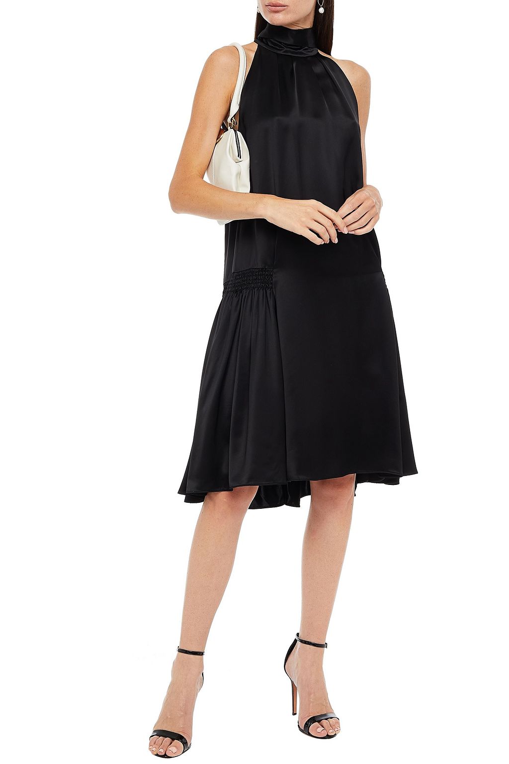 VICTORIA, VICTORIA BECKHAM Gathered satin dress