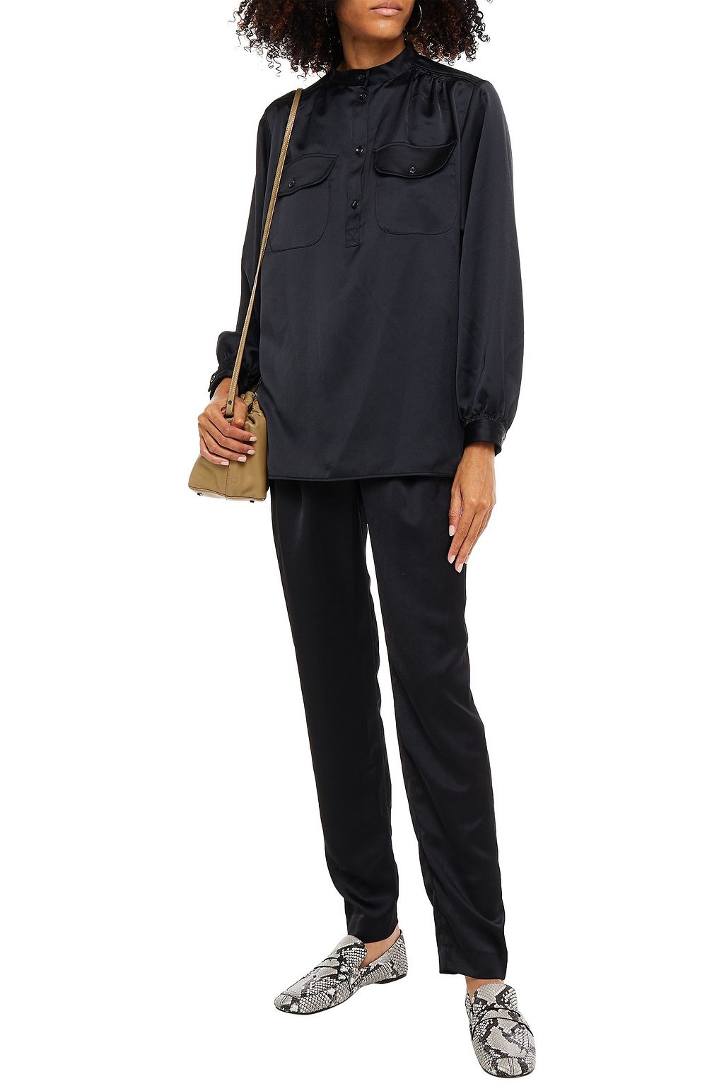 A.P.C. Gathered satin blouse