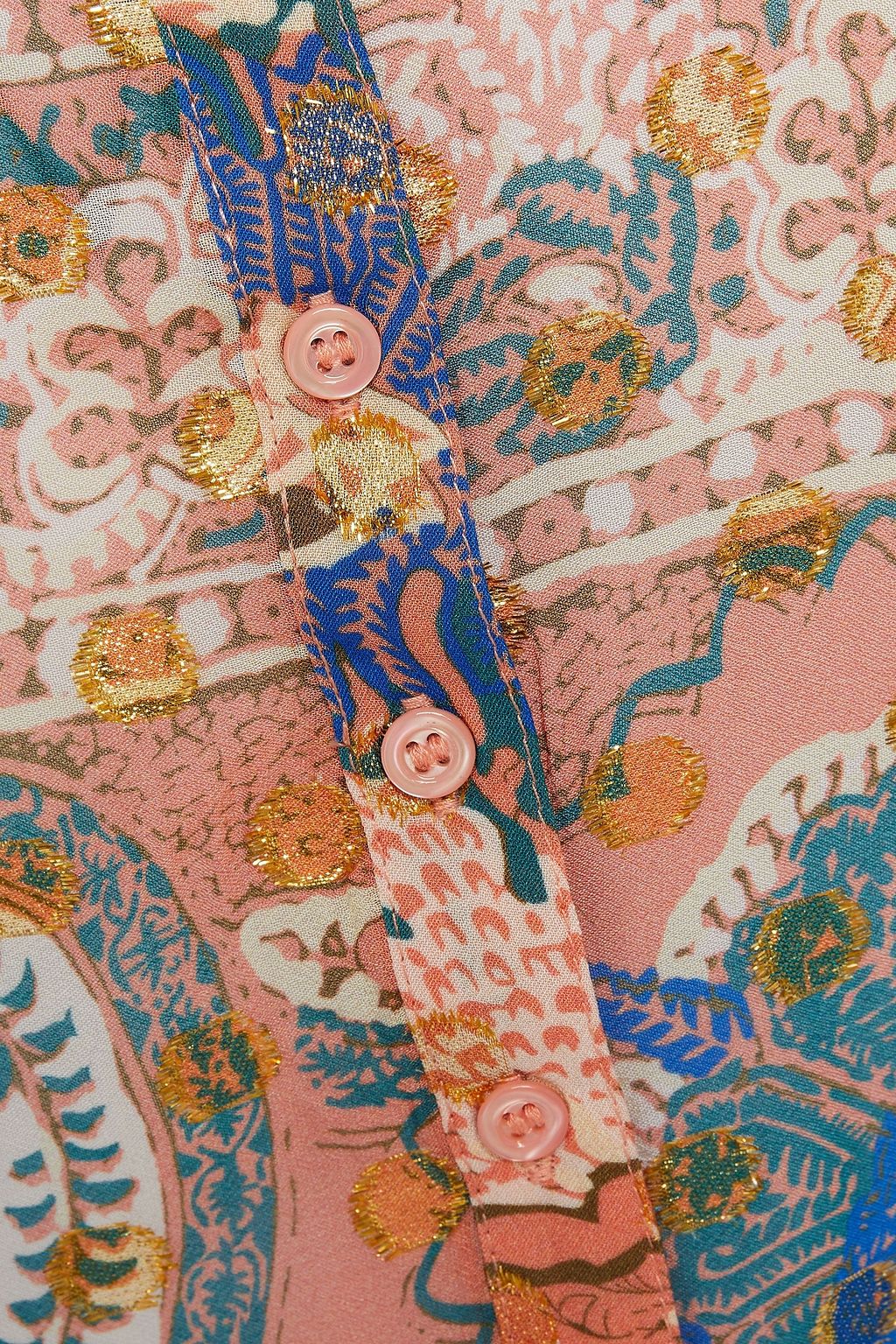 ANTIK BATIK Abbye ruffle-trimmed printed fil coupé chiffon blouse