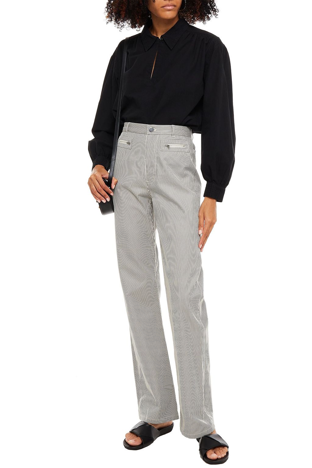 A.P.C. Striped cotton straight-leg pants