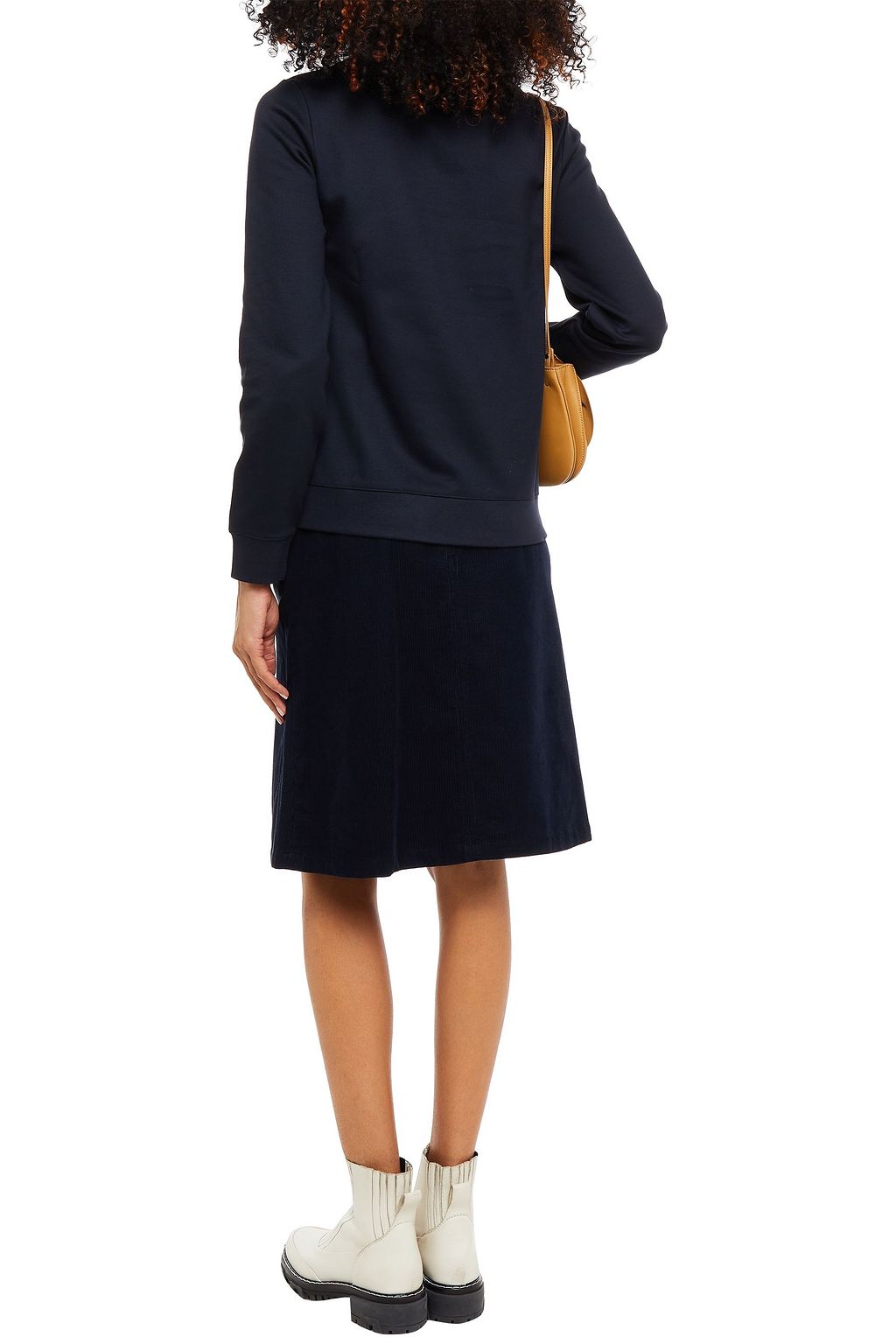 A.P.C. Pleated cotton-blend corduroy skirt