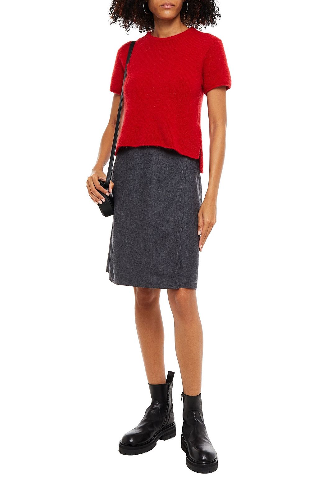 A.P.C. Wool-twill wrap skirt