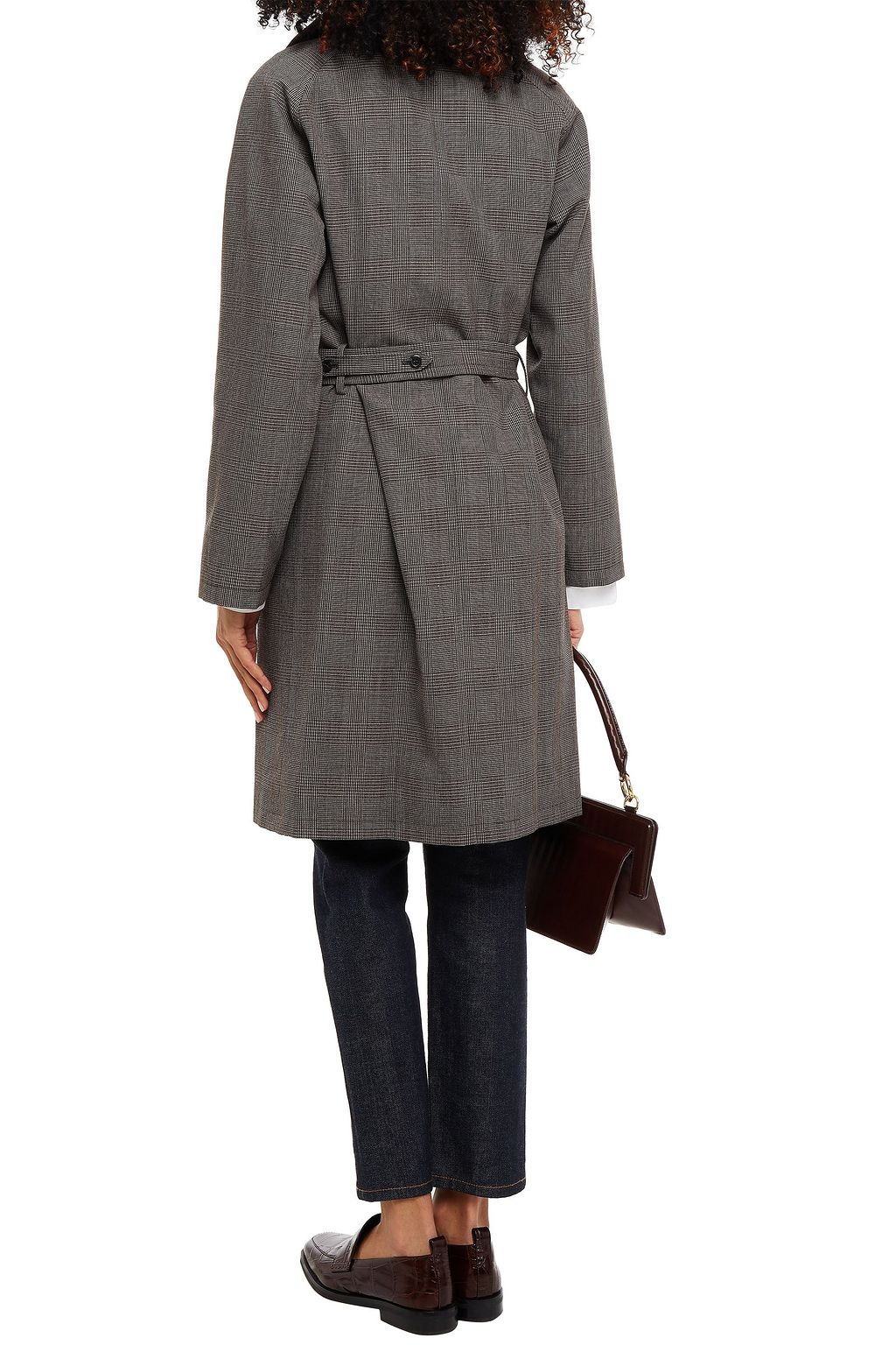 A.P.C. Belted Prince of Wales checked tweed coat