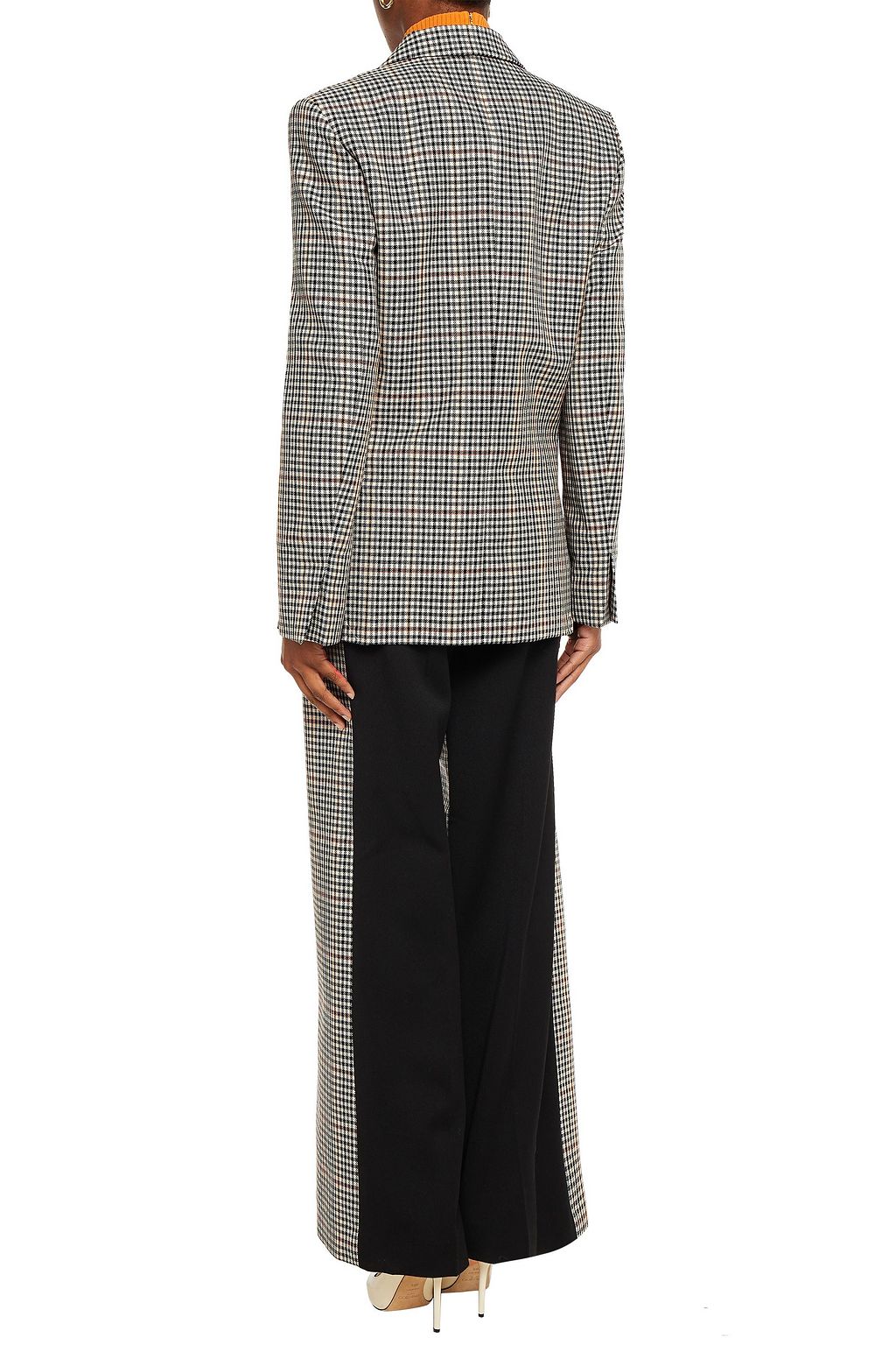 VICTORIA, VICTORIA BECKHAM Double-breasted checked wool-blend blazer