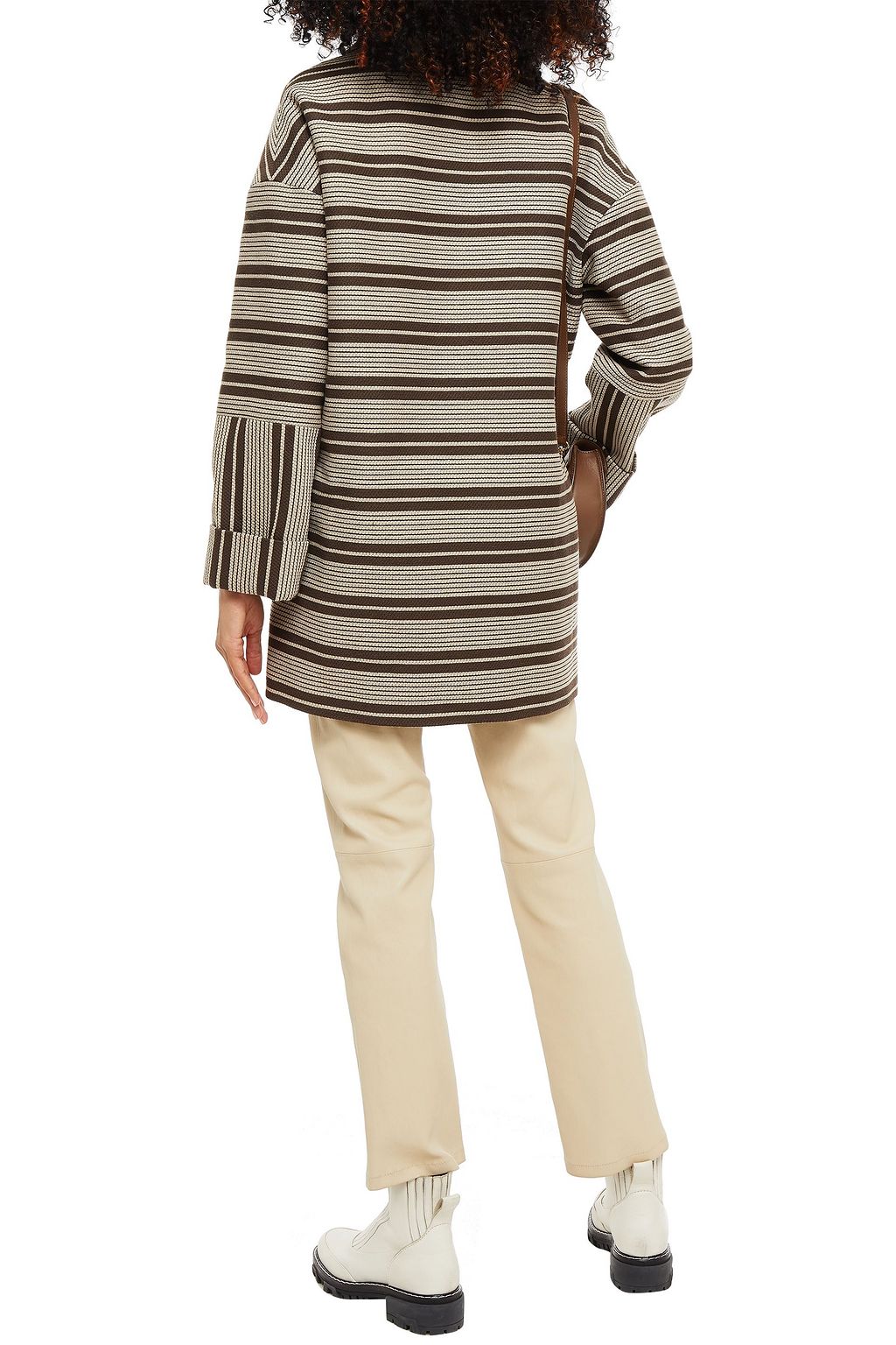 A.P.C. Double-breasted striped tweed coat