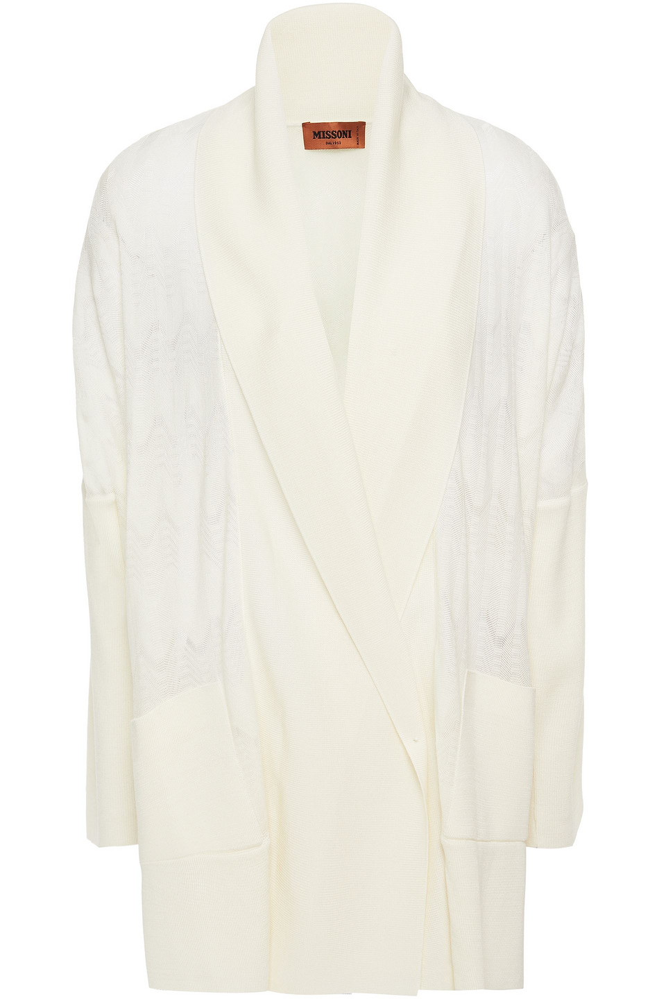 Missoni Woman Crochet-knit Wool-blend Cardigan Ivory Size 40