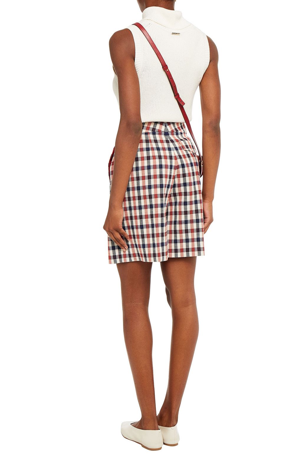 VICTORIA, VICTORIA BECKHAM Checked jacquard shorts