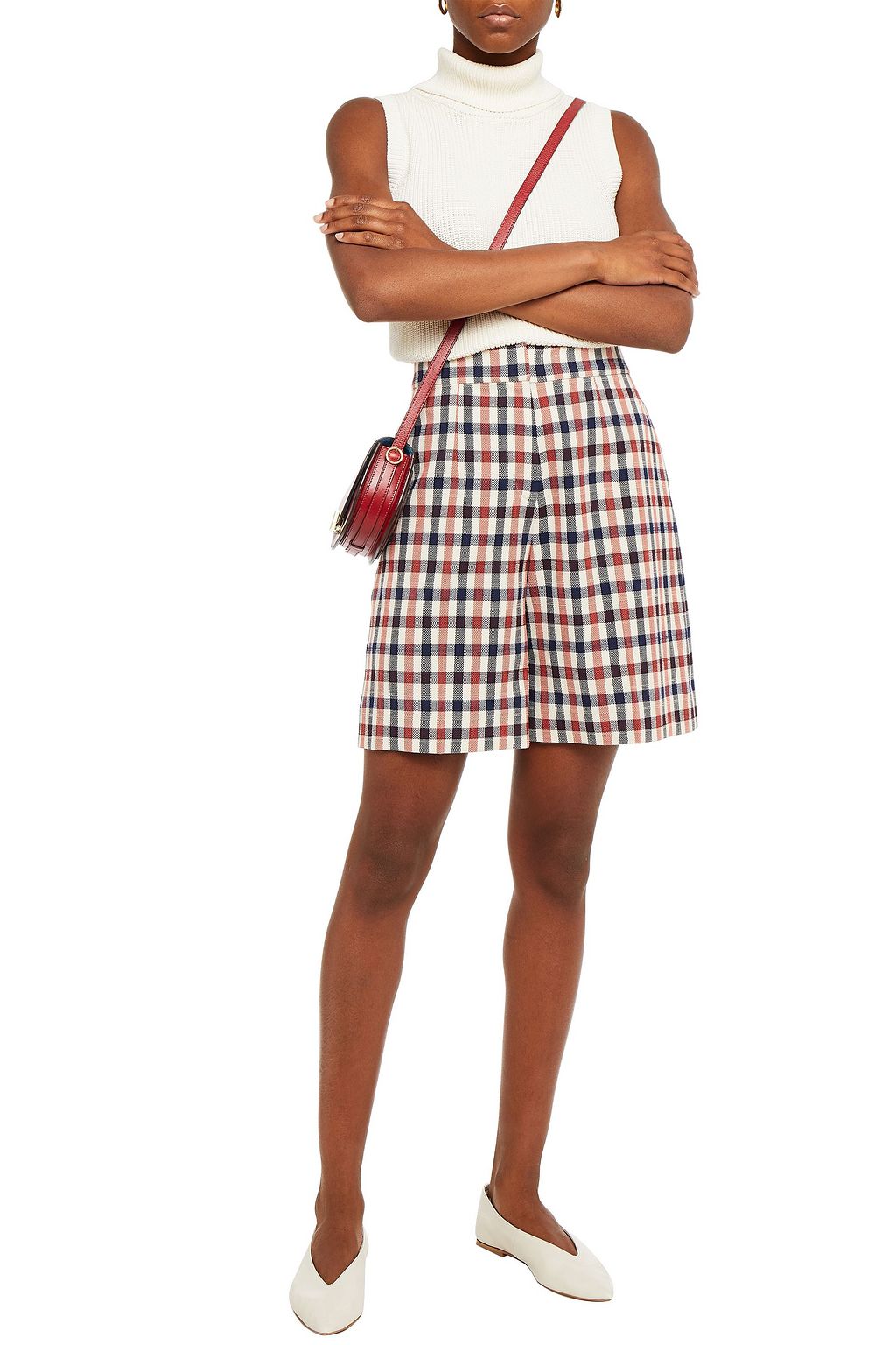 VICTORIA, VICTORIA BECKHAM Checked jacquard shorts