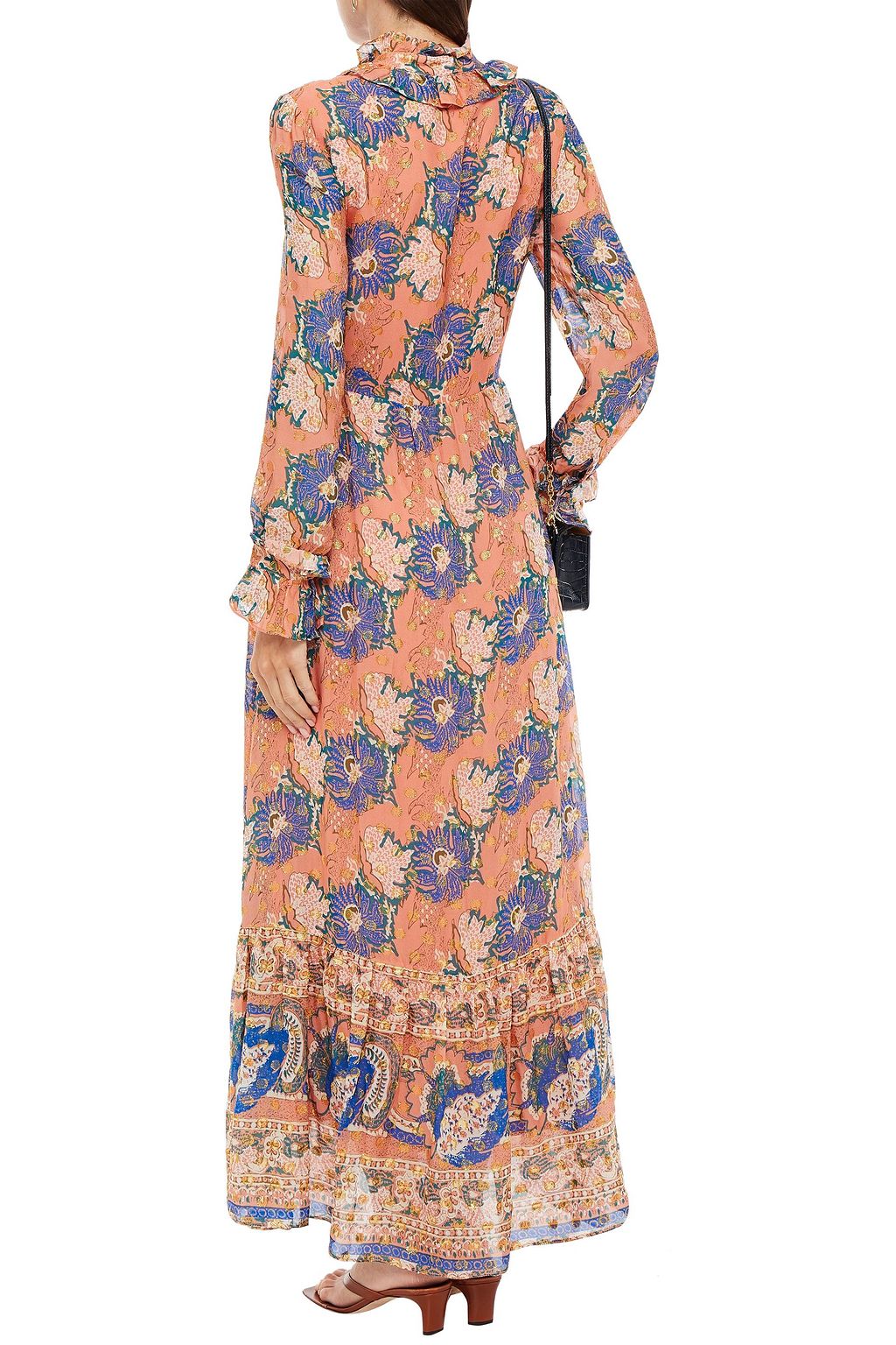 ANTIK BATIK Abbye floral-print metallic fil coupé chiffon maxi dress