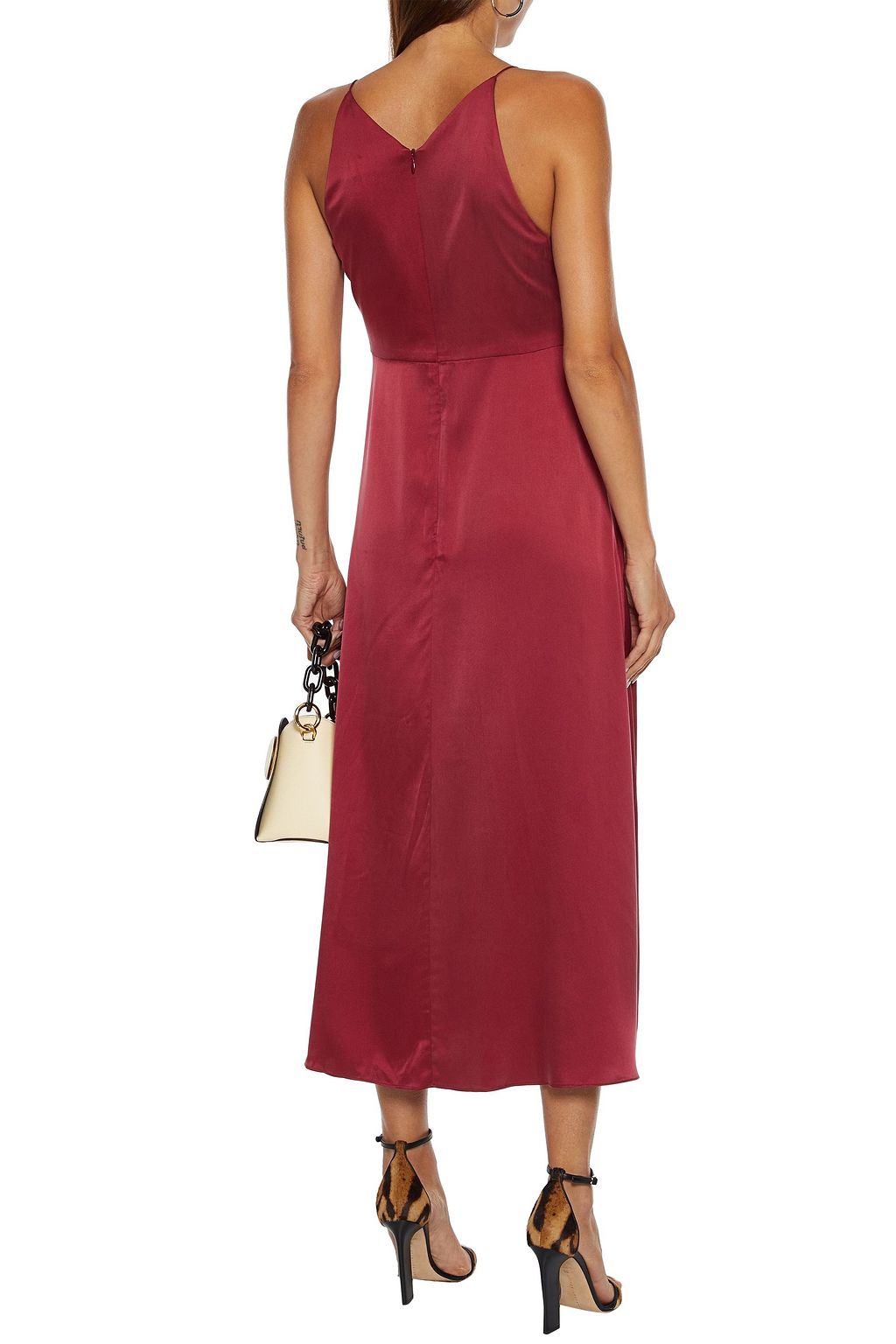 ZIMMERMANN Ruched washed stretch-silk midi slip dress
