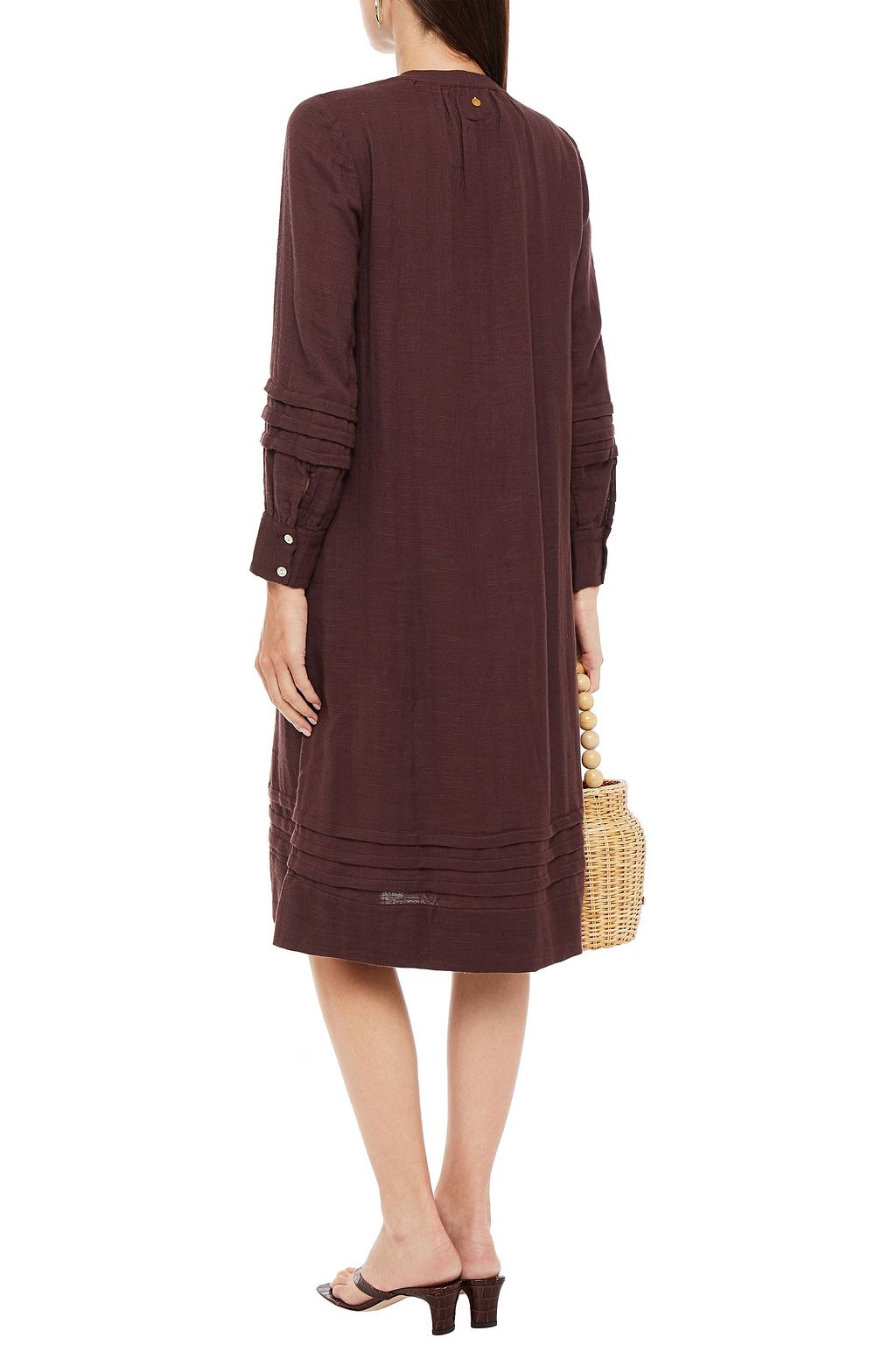ANTIK BATIK Agar pintucked cotton-twill dress