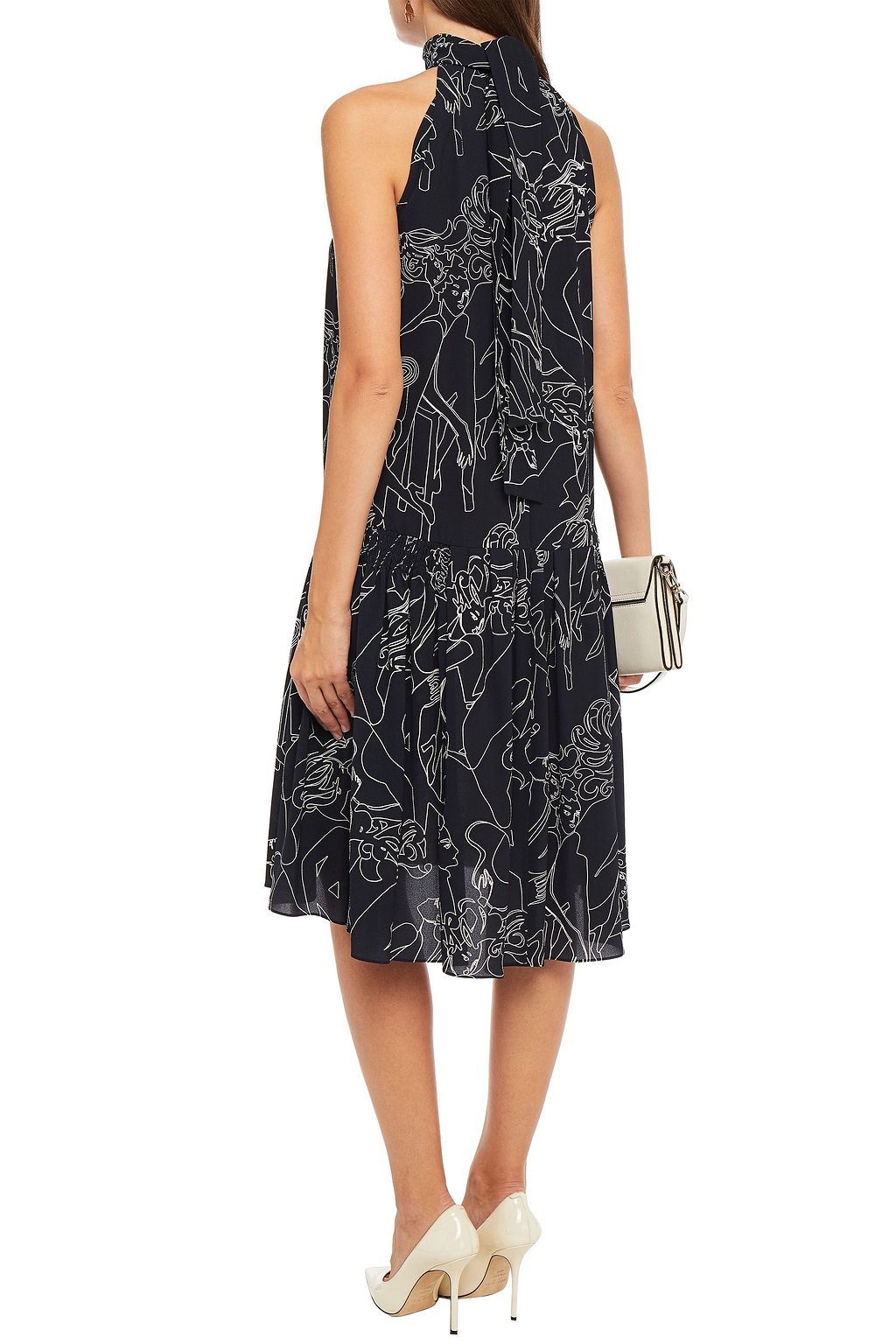 VICTORIA, VICTORIA BECKHAM Printed crepe dress