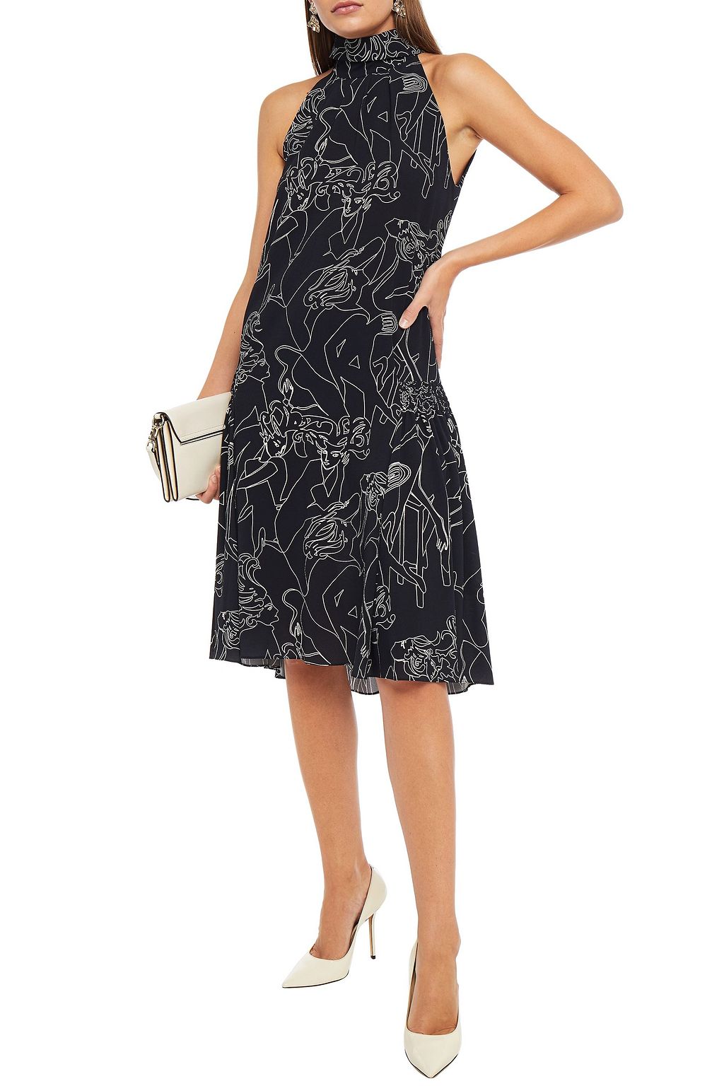 VICTORIA, VICTORIA BECKHAM Printed crepe dress