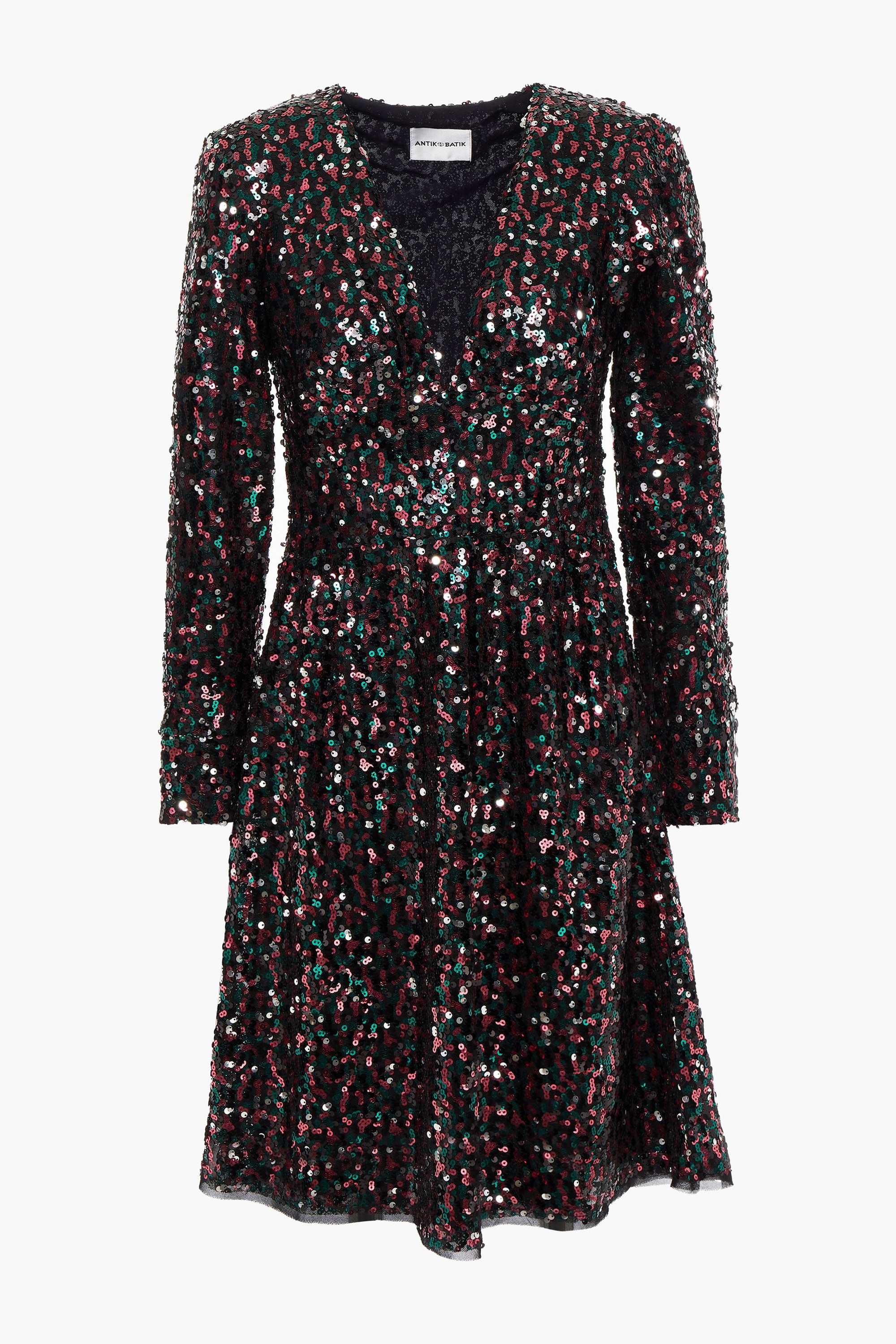 Antik Batik Lazer lace-up sequined tulle mini dress thumbnail