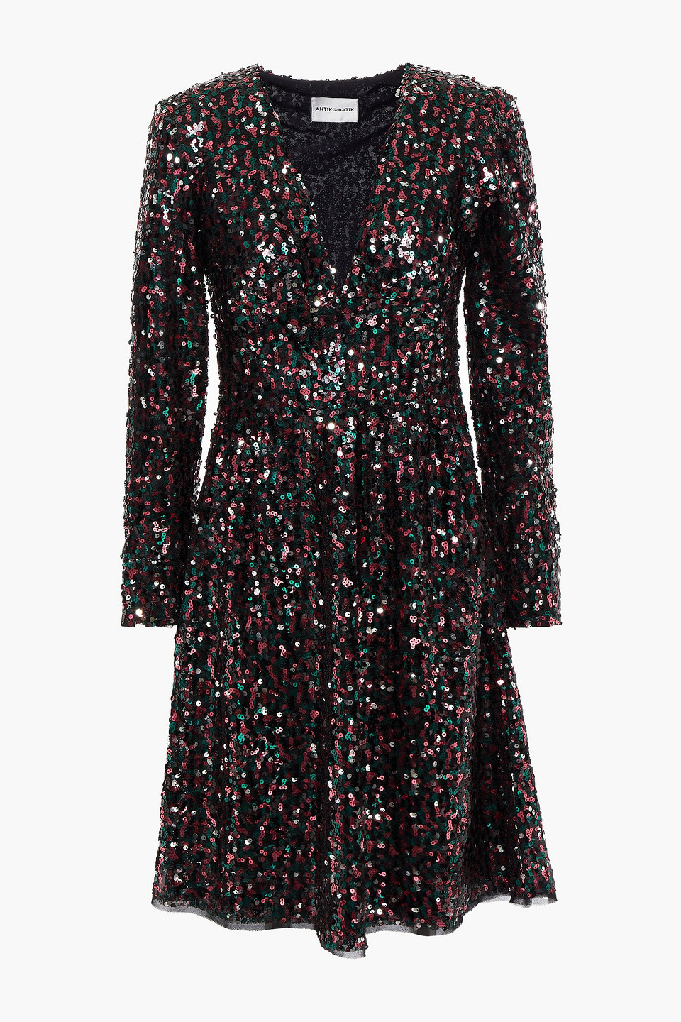 Lazer lace-up sequined tulle mini dress