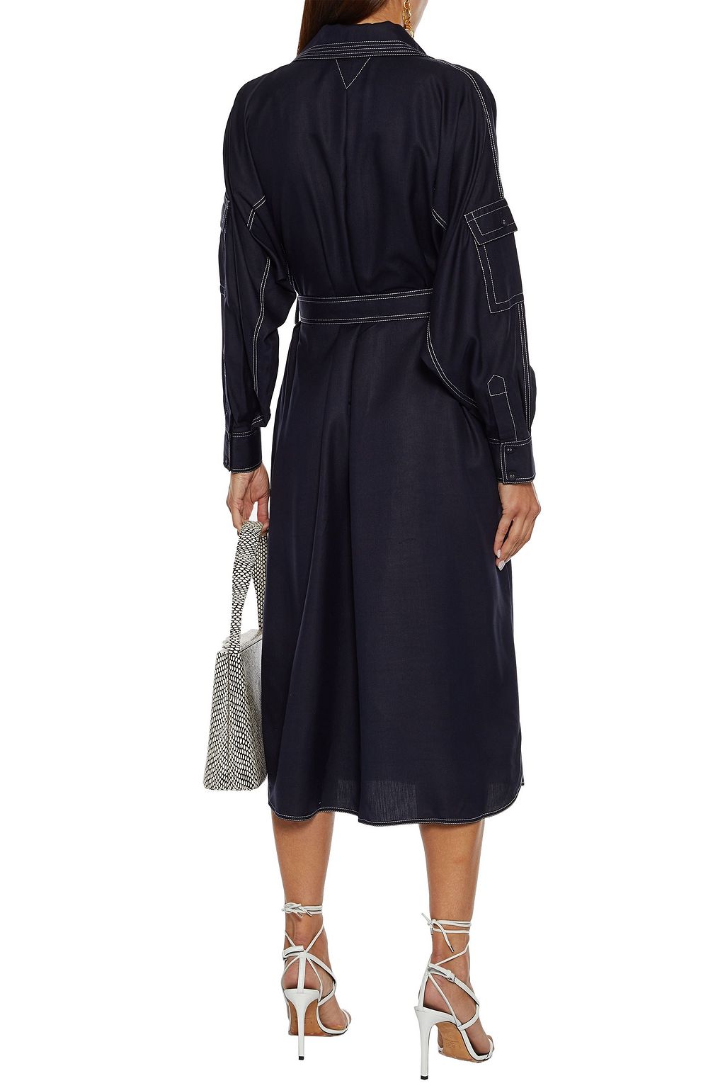 ZIMMERMANN Belted silk midi shirt dress