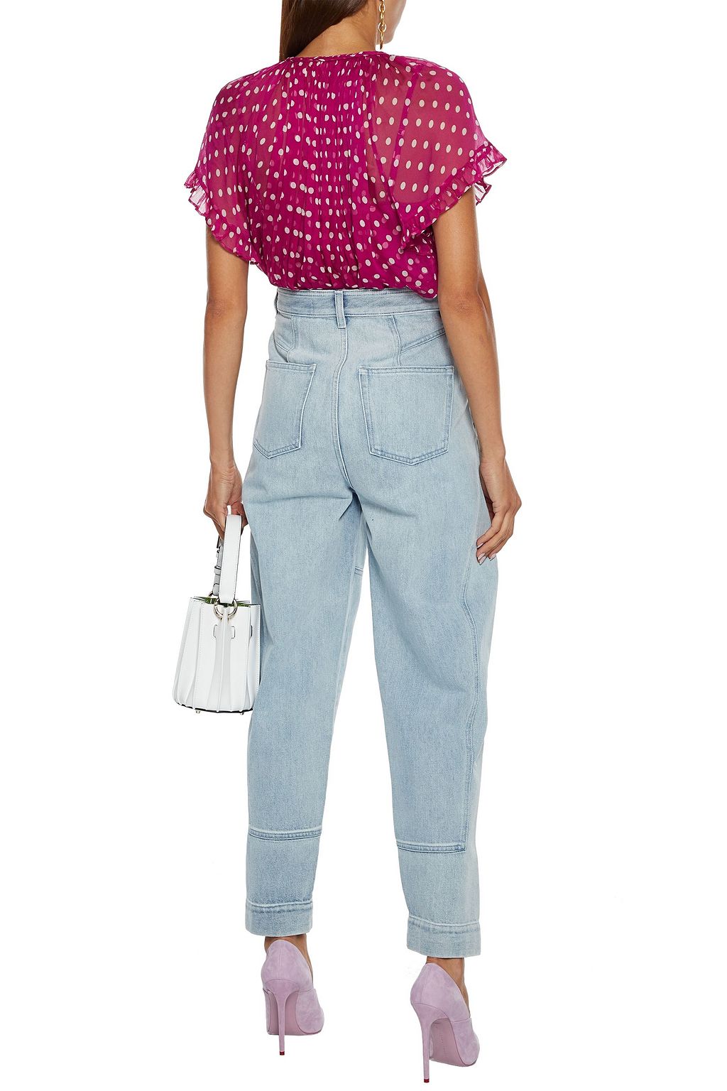 ZIMMERMANN Lucky gathered printed silk-georgette top