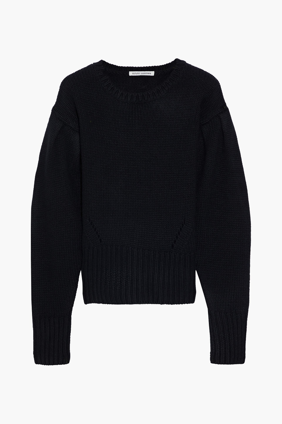autumn cashmere - brushed knitted sweater - black - m